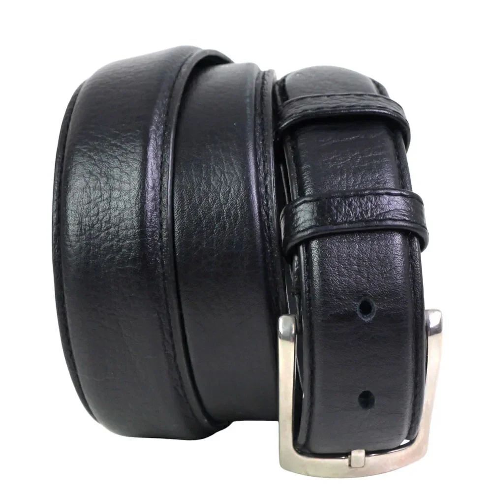 Novin Leather BLACK REAL LEATHER 1 1/4"Wd CASUAL DRESS MEN'S BELT Sz 42/105 (37A